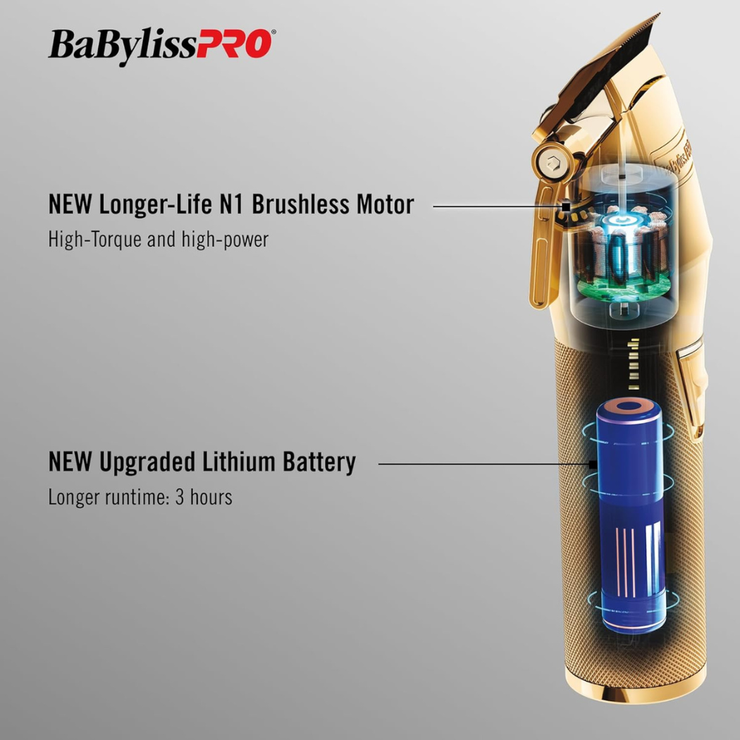 BaBylissPRO GoldFX+ Lithium Cordless Clipper [NEW UPGRADE]