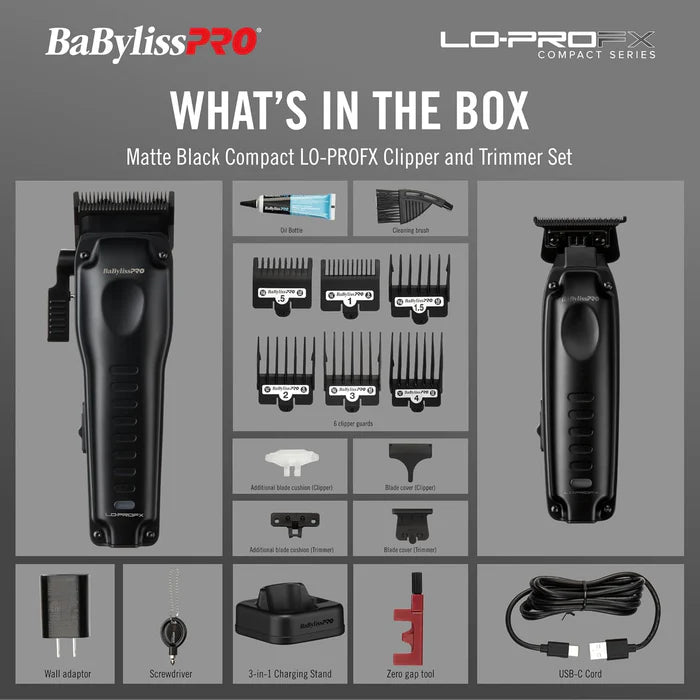 BaBylissPRO LO-PROFX High Performance Compact Clipper & Trimmer Set