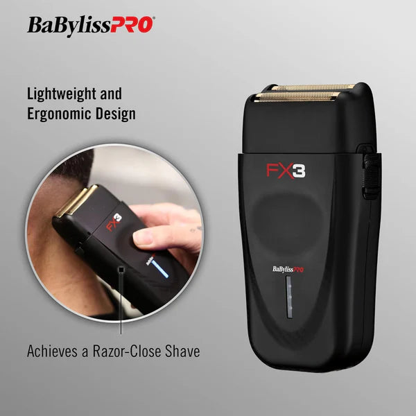 (凪)BaByliss Pro FX3 Black スキンフェードカット BaByliss Pro Fx3 Matte Black Professional High Speed Foil Shaver