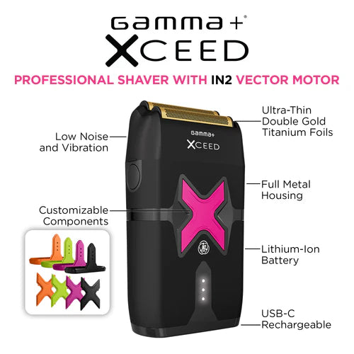 Gamma+ XCEED Professional IN2 Vector Motor Cordless Double Foil Shaver