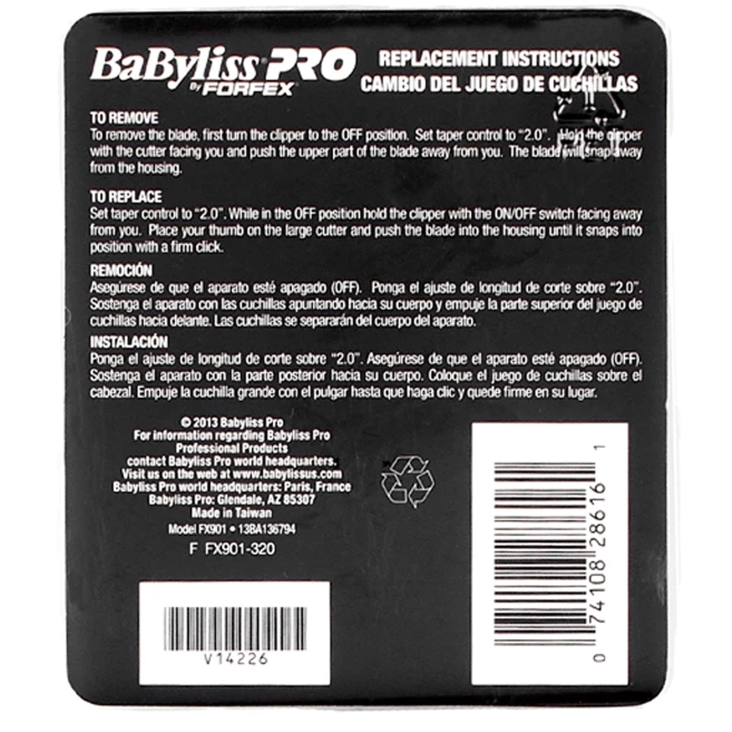 BabylissPro BY FORFEX 901 TITANIUM COATED REPLACEMENT BLADE FITS FX811, FX669, FX665 #FX901