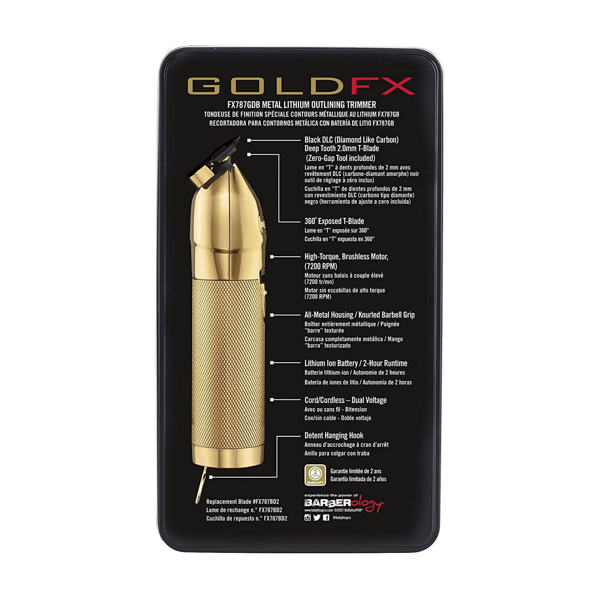 BaByliss PRO Gold FX Skeleton Outliner Cordless Trimmer