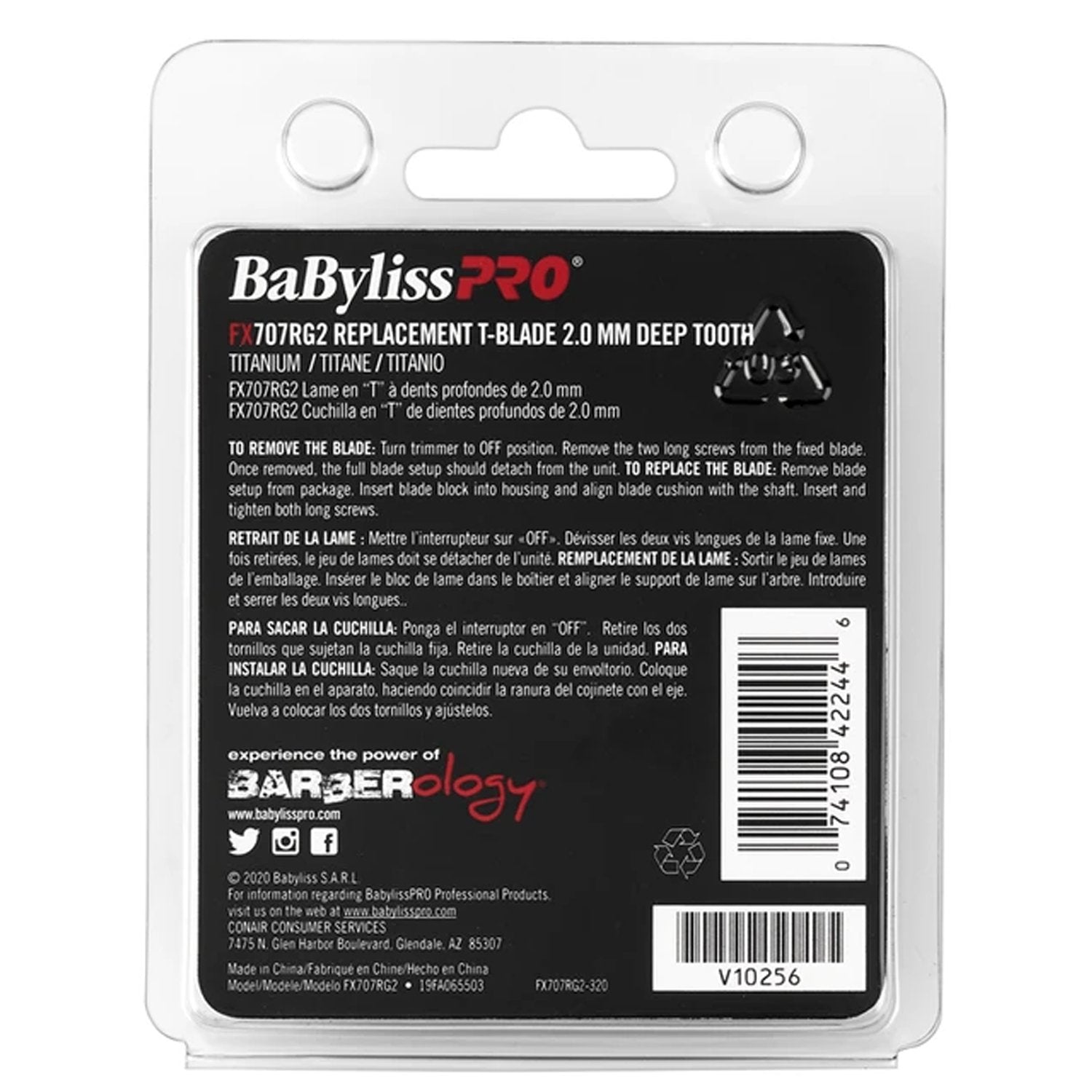 BabylissPro FX707RG2 Replacement T-Blade 2.0 mm Deep Tooth